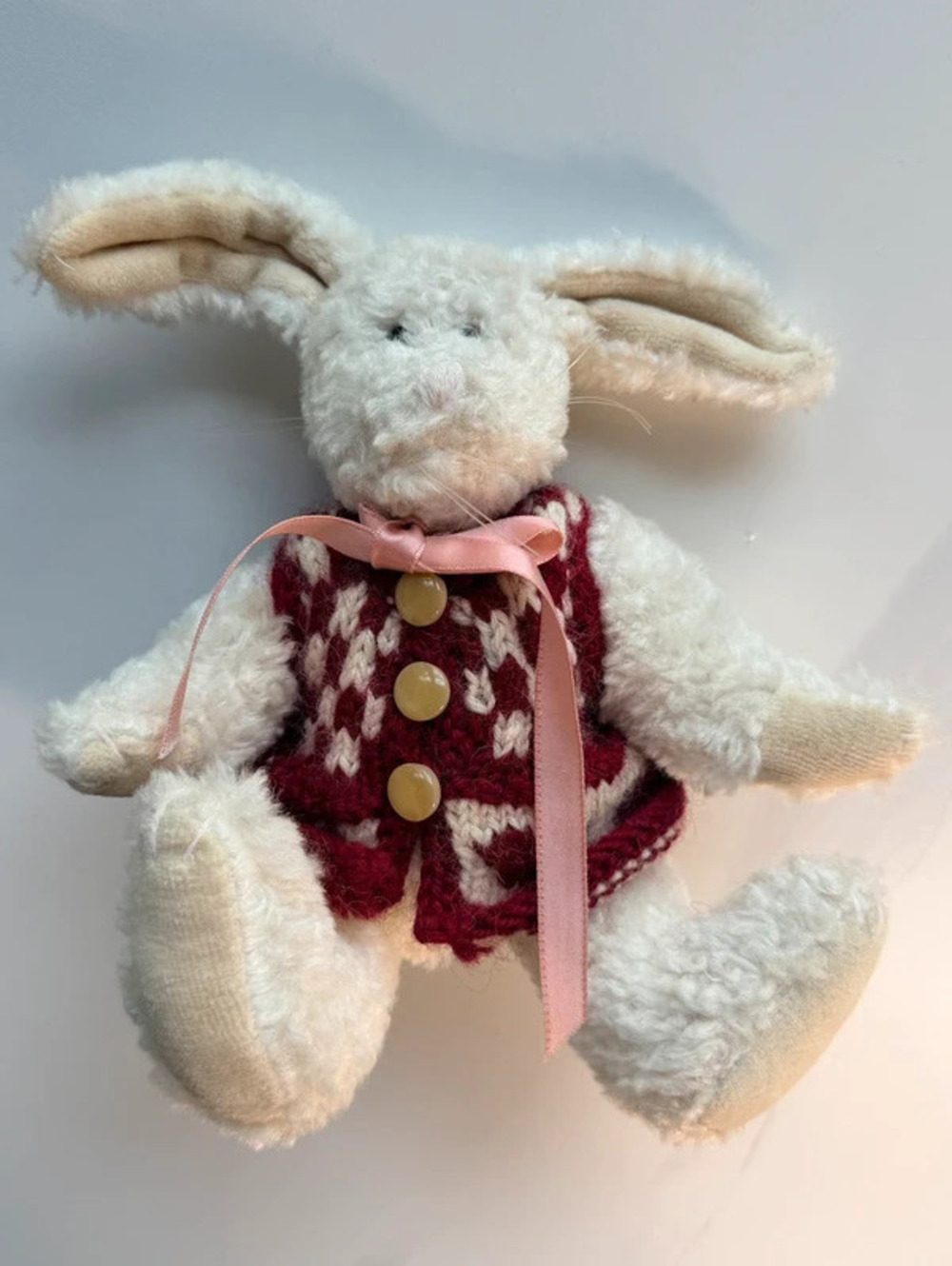 Vintage 1998 Boyds Bears White Bunny Rabbit Plush Easter sku06